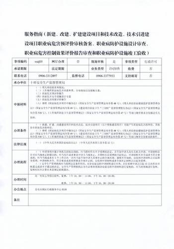 十师安监局服务指南职业卫生审核
