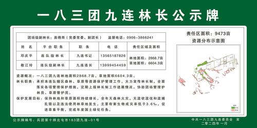 一八三团九连林长公示